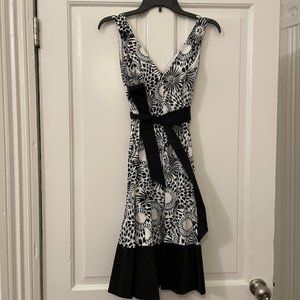 Black and white cotton cocktail dress by Nine West
